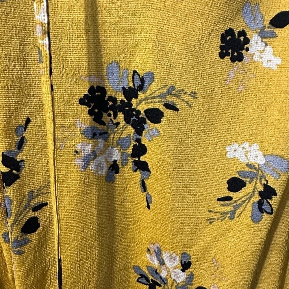MELLODAY Yellow Puff Sleeve Smocked Blouse - Picture 3 of 6